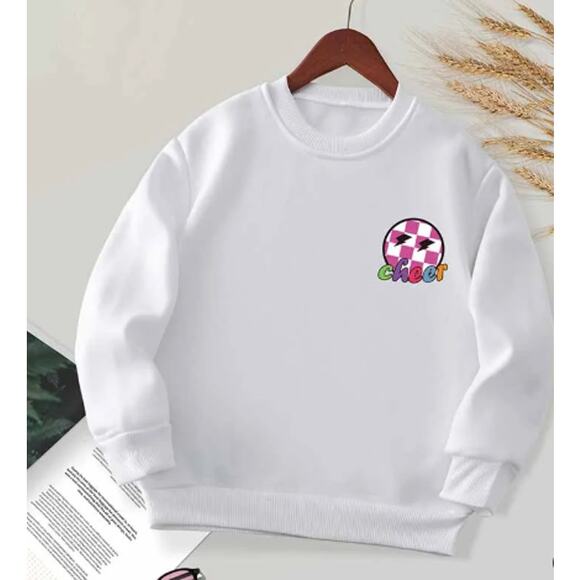 Delia's Kids Toddler Casual Cute Cheer Print Fleece Long Sleeve Sweatshirt - Picture 1 of 5